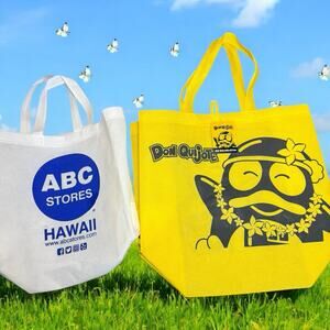 2 Reusable Hawaii Tote Bags – Don‎ Quijote (NWT) & ABC Stores Aloha Vibes